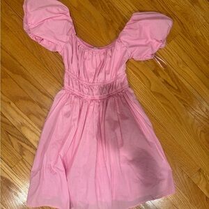 Hollister Pink Ruched Puff Sleeve Sundress